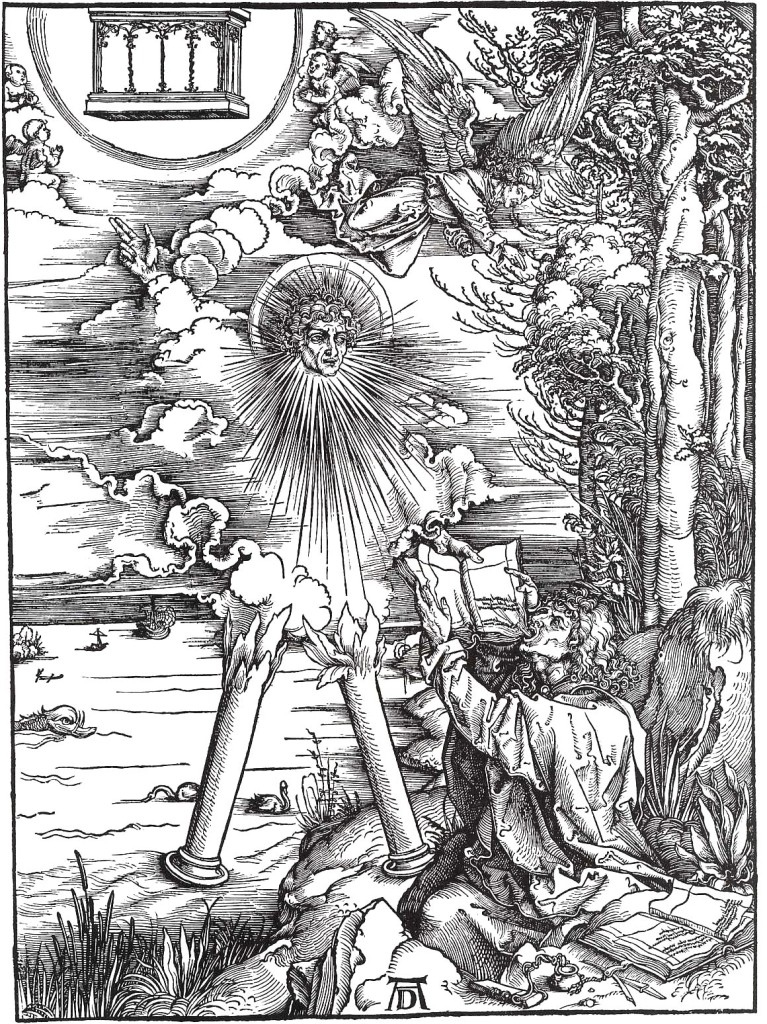 Albrecht Dürer, São João devora o livro (da série Apocalipse), 1498 (xilogravura)